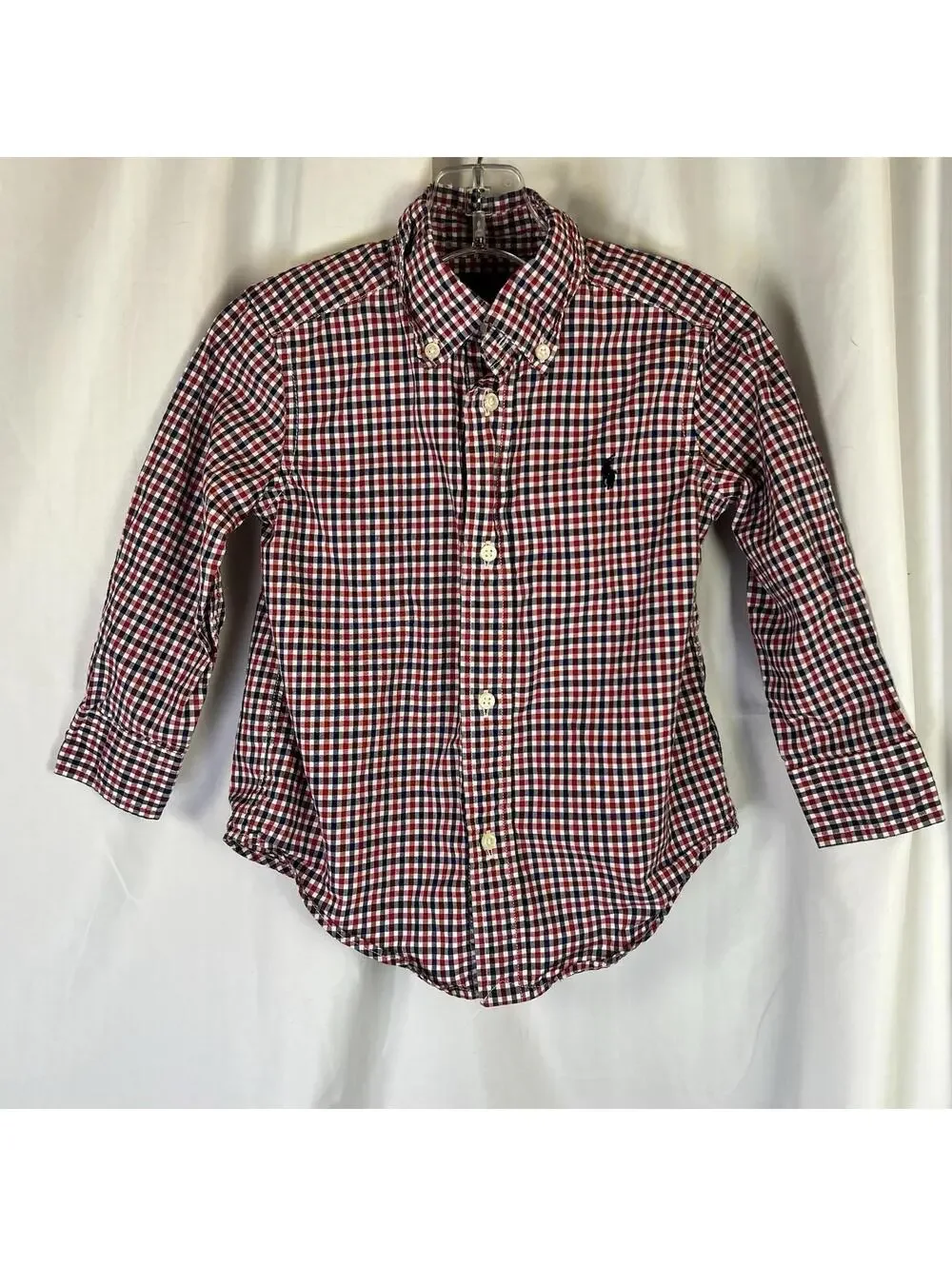 Ralph Lauren Toddler Boys Plaid Long Sleeve Button Down Shirt EUC